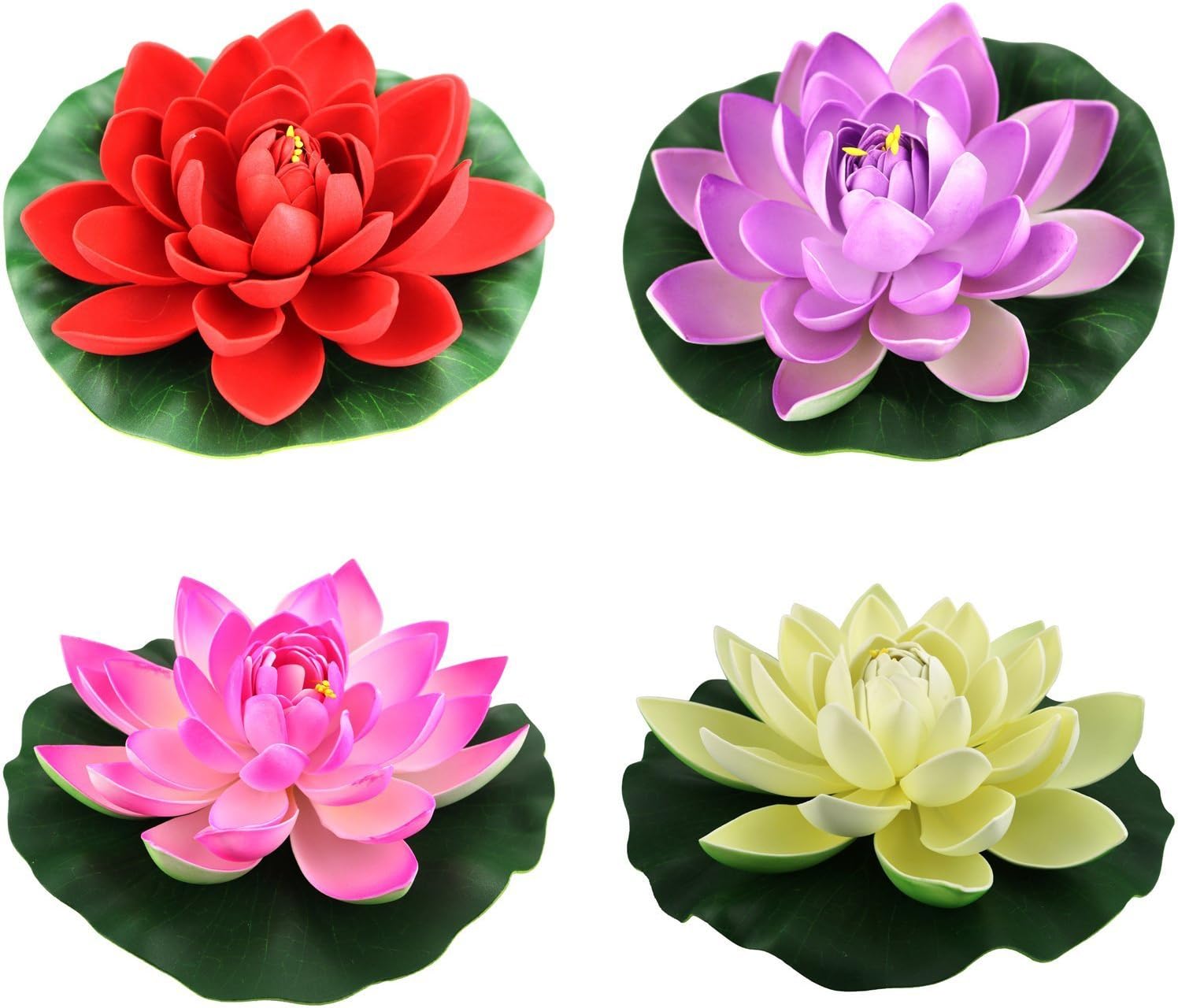 Home Decor Artificial Lotus Home Water Lily Floating Flower Pond Fish Tank Plant Decor 18cm Home Garden
