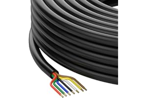 DOAUTO 27 Foot Heavy Duty 14/12/10AWG 7 Way Round Conductor Blade Wiring RV Trailer RV SAE Cord Harness Wire, 7 Individually Jacketed RV Tow Hitch Caravan Cord Cable Insulated Wiring14/4 10/2 12/1