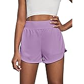 OEBLD Girls Athletic Shorts High Waisted 2 in 1 Kids Workout Running Volleyball Soccer Shorts with Liner