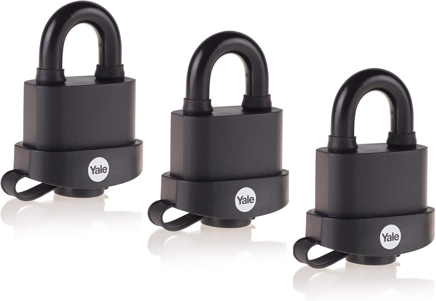 Yale - Y220B/51/118/3 High Security 51mm Weatherproof Padlock, Pack of 3 - Open Hardened Steel Shackle - 3 Keys