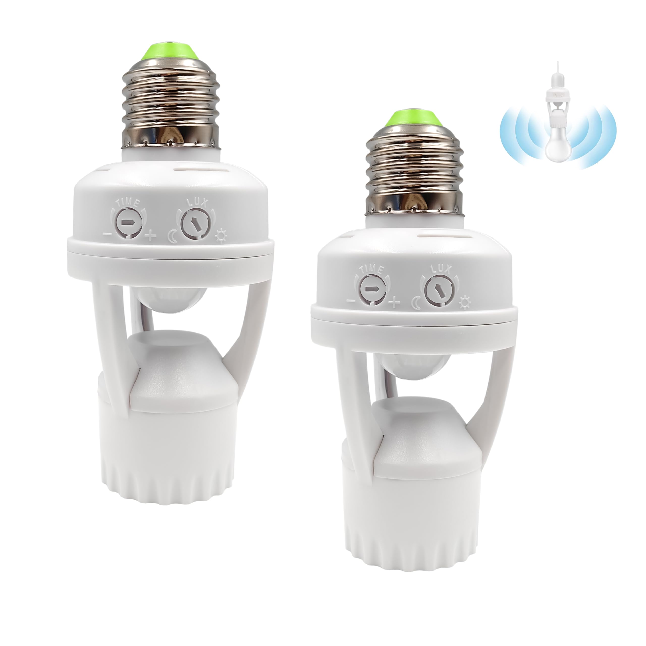 Photo 1 of 2PCS Infrared Motion Sensor Light Socket – E26 Screw in Adapter for Automatic Light Control, Easy Install & Adjustable Duration – Ideal for Outdoor Indoor Garage Light, for Basement (2)