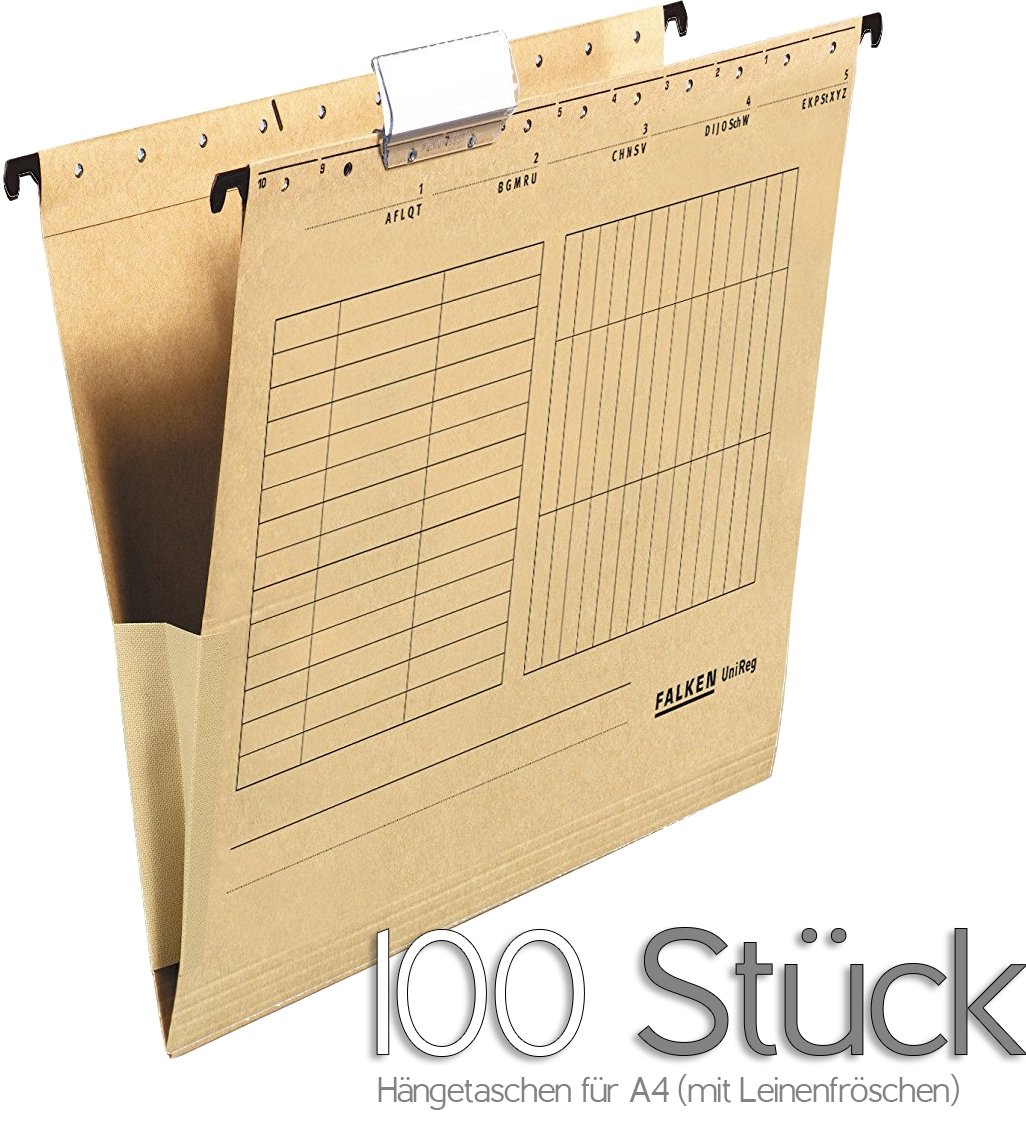 Herlitz 10843373 Hängetasche A4 Mit Leinenfröschen, Braun (100 Stück