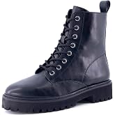 CUSHIONAIRE Ryker Combat Boots for Women with Side Zipper | Lug Outsole, Lace-Up Closure, Cushioned Comfort, 1.5-Inch Low Block Heel, Round Toe Design, Rear Pull Tab, Sole Stitching