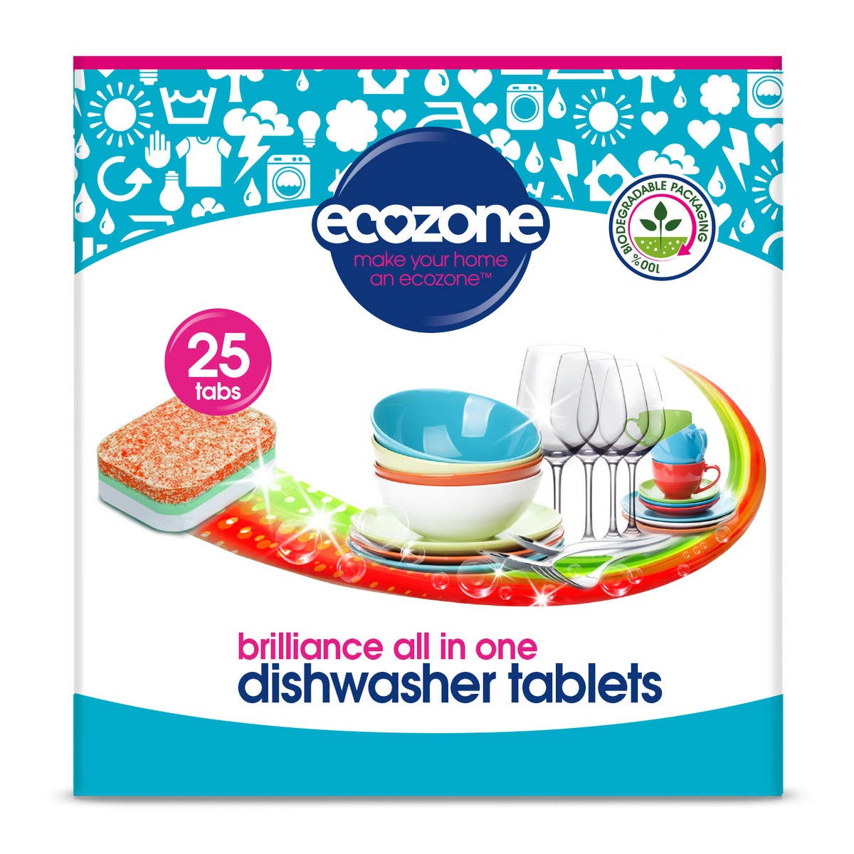 Ecozone 5 in 1 Dishwasher Tablets (Contains 25 Tablets)
