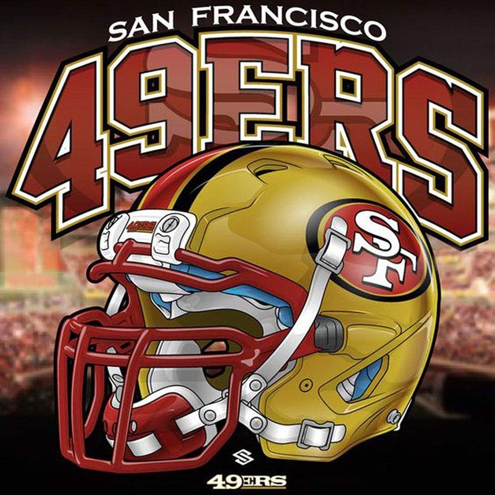 Amazon Com 5d Diy Diamond Painting Nfl Team Logo 16x16 Inches Round Drill Rhinestone Embroidery For Wall Decoration