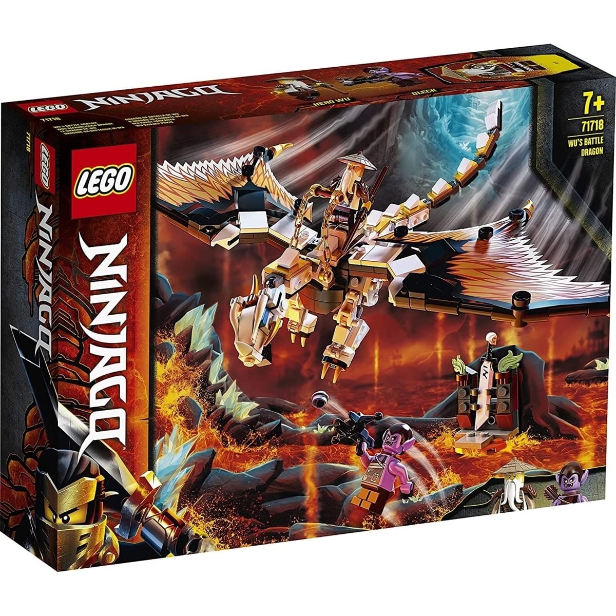 LEGO NINJAGO Wu’s Battle Dragon 71718 Ninja Battle Set Building Kit Featuring Buildable Figures, New 2020 (321 Pieces)