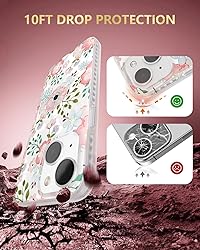 SCORPIFY for iPhone 15 Case with Pink White Rose