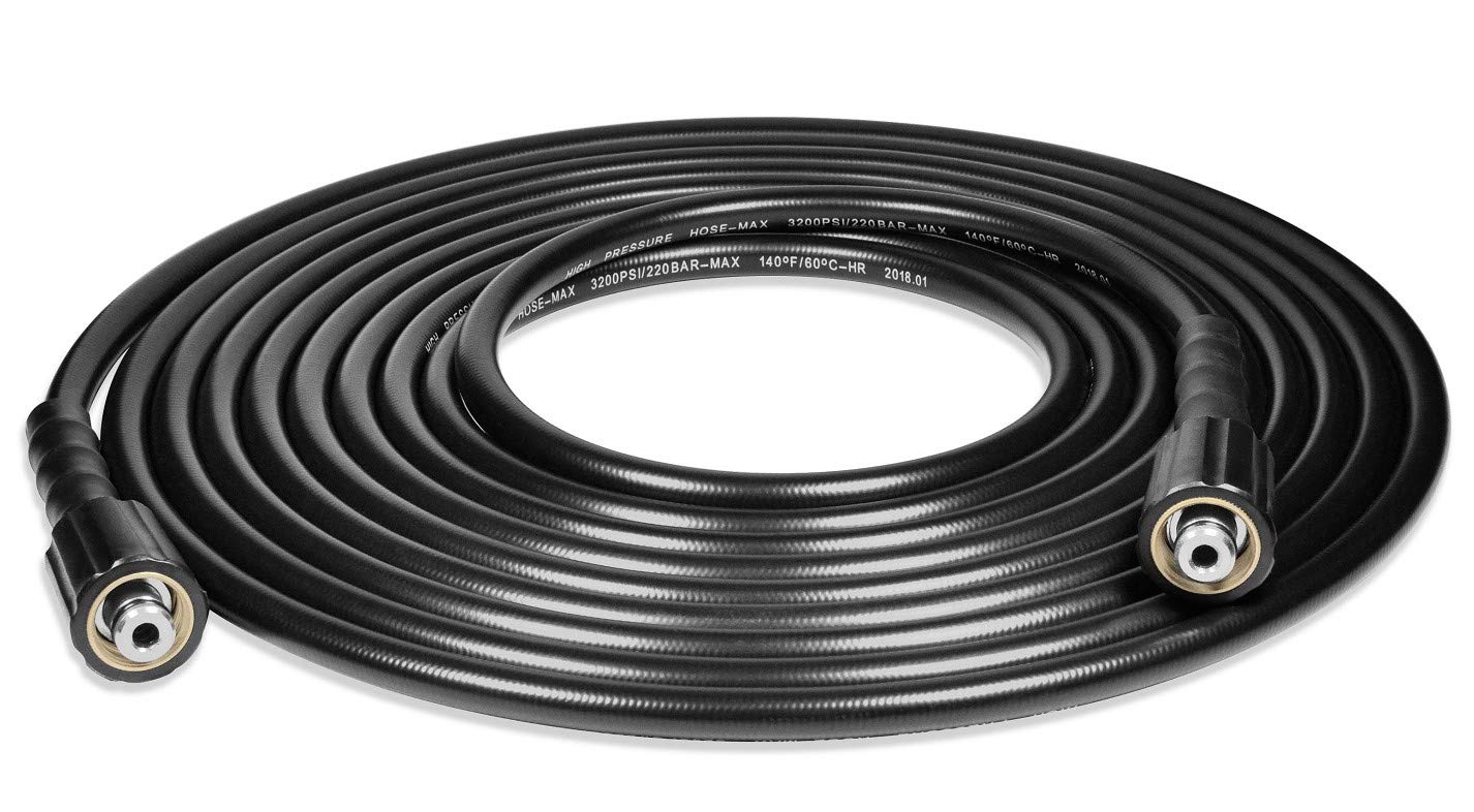 Yamatic Pressure Washer Hose 1/4 inch 25FT 3200psi Replacement Hose M22-14mm Brass Thread fit for Karcher, Simpson, Craftsman,Generac