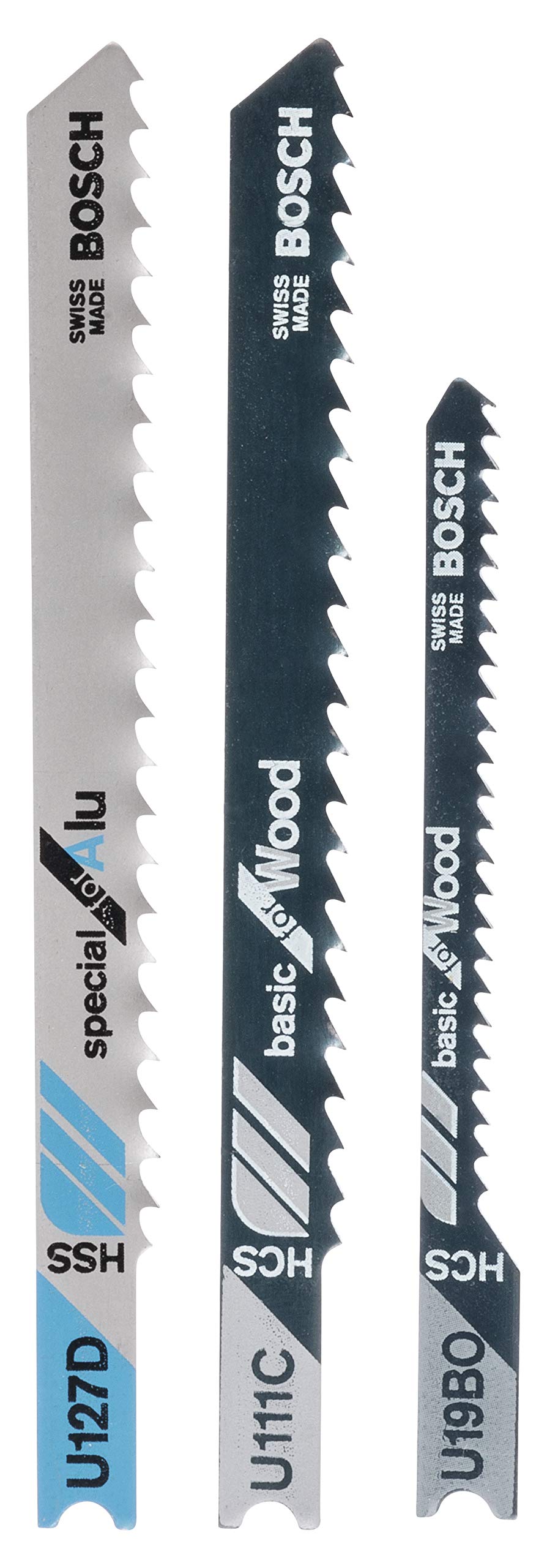 Bosch 2609256774 Jigsaw Blade Set U 111 C U 19 Bo U 127 D (3 Pieces)