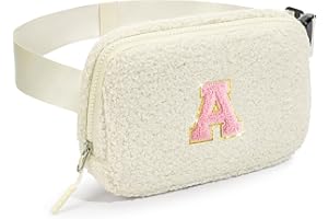 cotmcor Birthday Gifts for 4 5 6 7 8 9 10 11 12 13 Year Old Girls Initial Fanny Pack Crossbody Bag Belt Bag Purse, Gifts for Teen Girls Kids White A