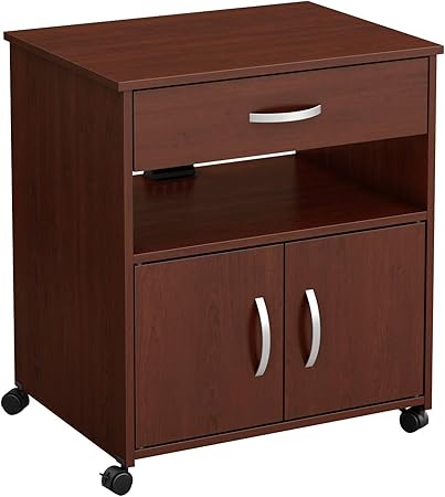 Amazon Com South Shore Axess Microwave Cart On Wheels Royal Cherry Furniture Decor
