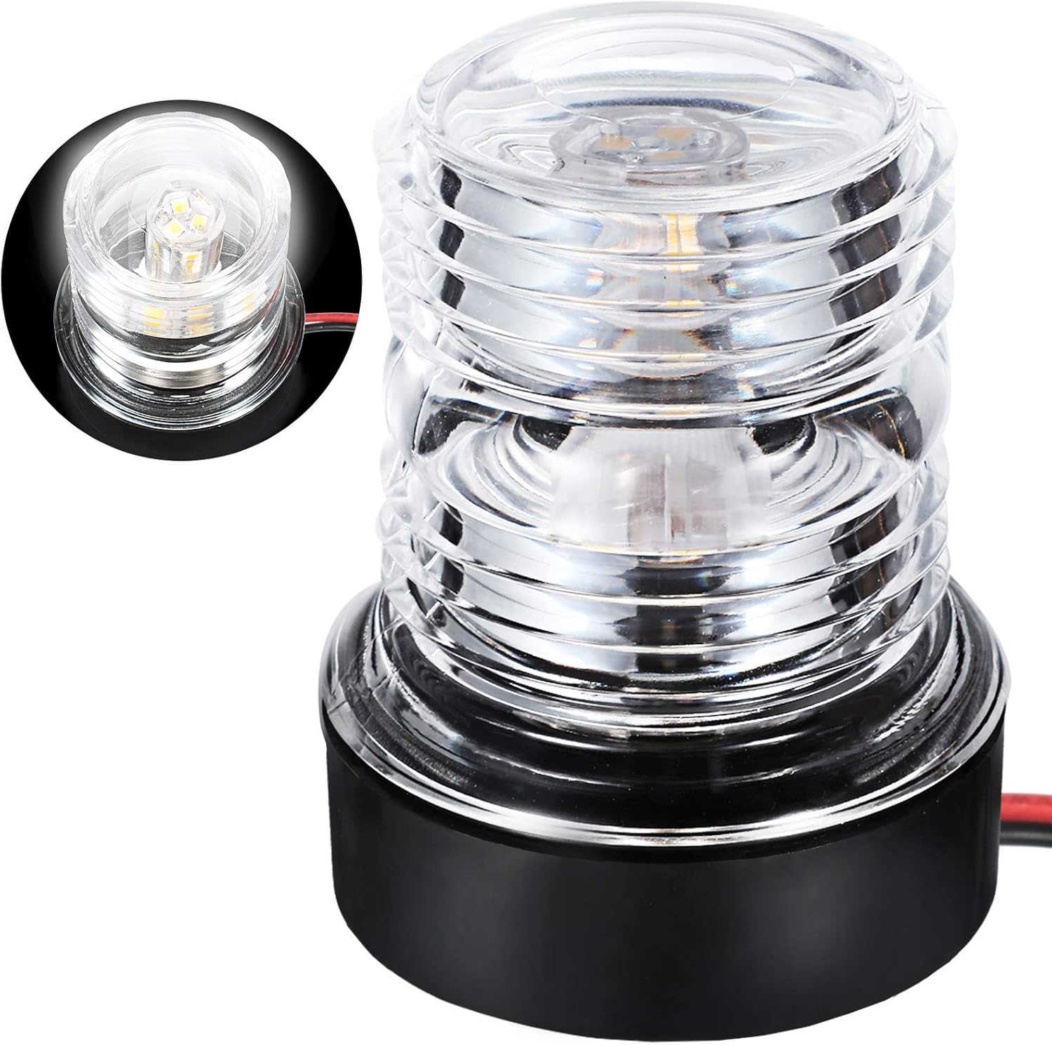 Boat All Around LED Fixed Mount Light Boat LED Navigation Light Splashproof 360 Degree LED Lights Marine Around Light for Marine Yacht Boat Vessel White Waterproof Signal Lights, DC 10-24 V: Home Improvement