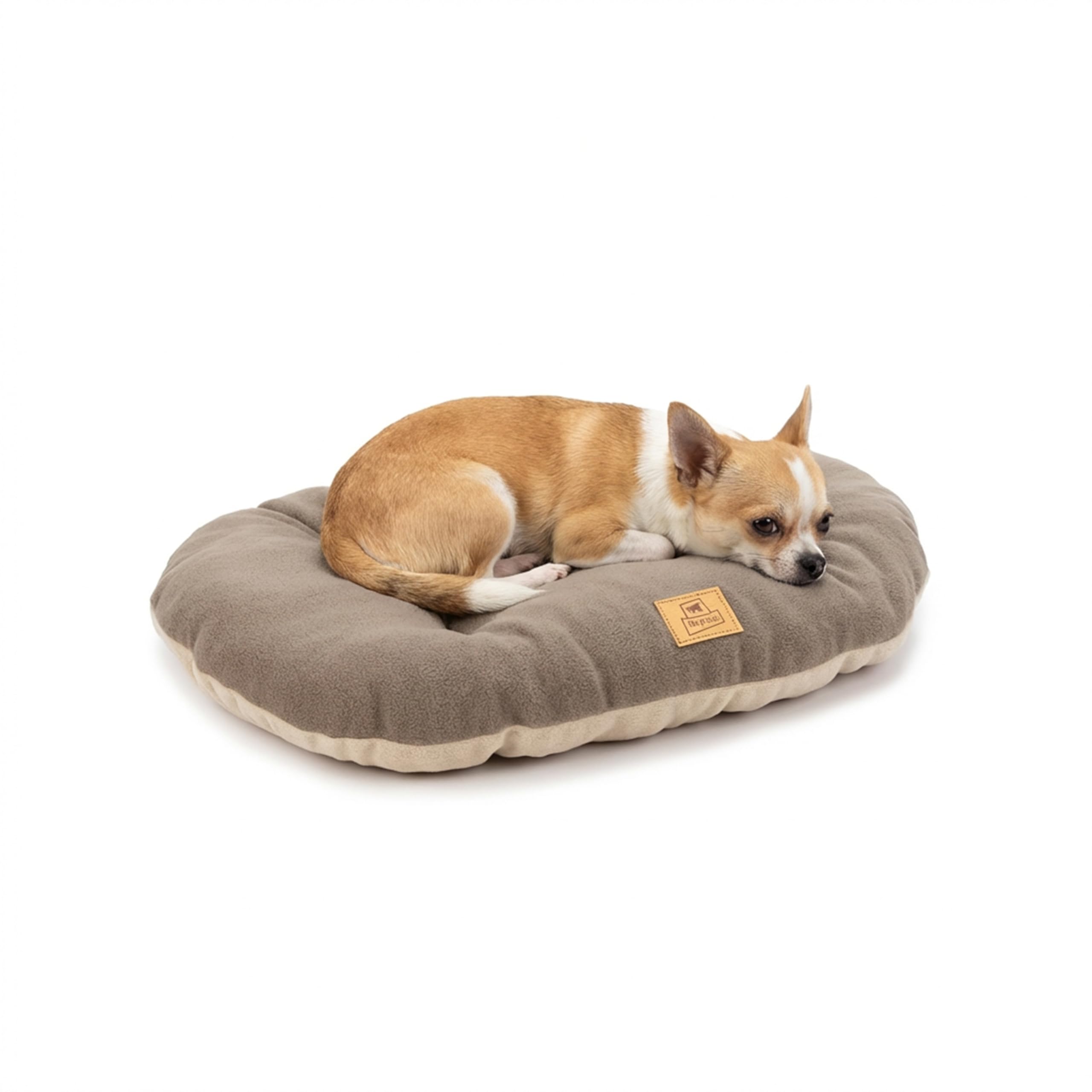 Ferplast Small Dog Bed Soft and Washable Cat Bed, Warm Microfleece Dog Mattress, 43 x 30 cm. Taupe
