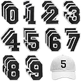 FR 30 Pcs Iron on Numbers Patches, Varsity Numbers 0-9 Applique for Clothes, Dress, Hat, Jeans, DIY Accessories/Black