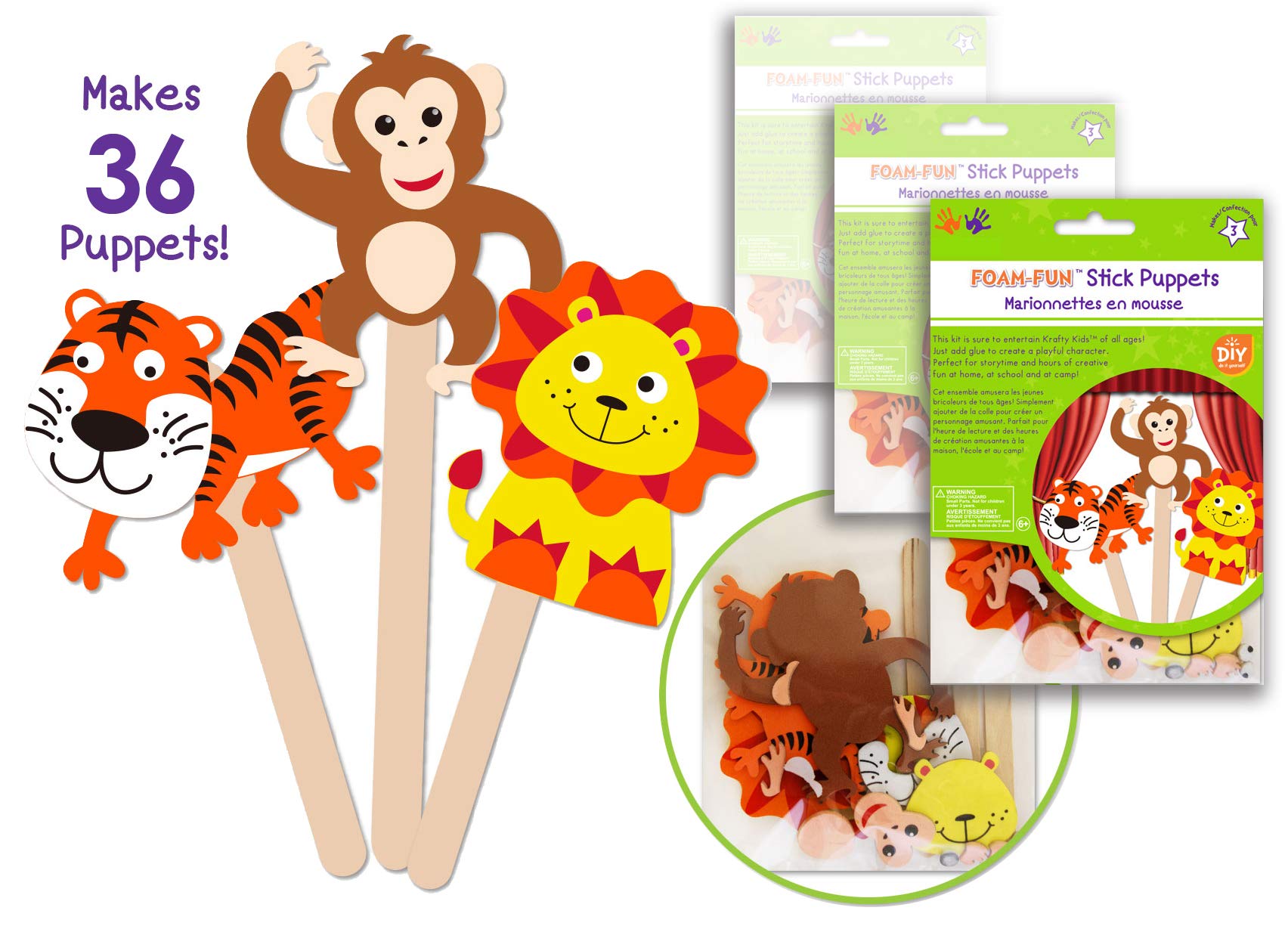 buy-self-adhesive-foam-crafts-for-kids-stick-puppets-jungle-birthday