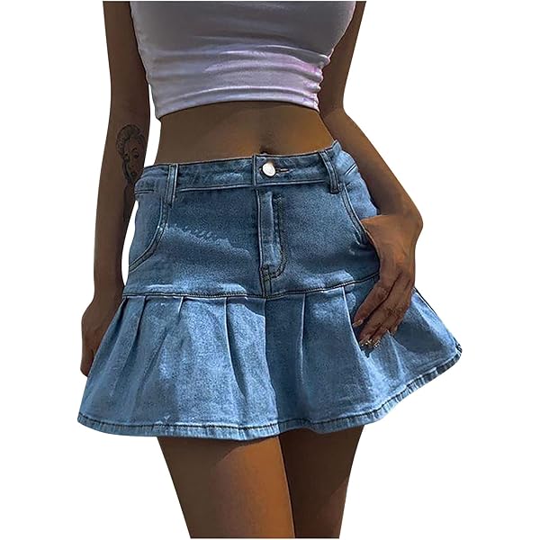 スカート ANDMARY Fur pocket denim skirt ANDMARY】Fur pocket denim skirt