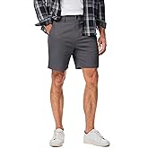 JMIERR Men's Classic-Fit 7" Chino Short Summer Stretch Waist Cotton Twill Casual Dress Shorts with Pockets