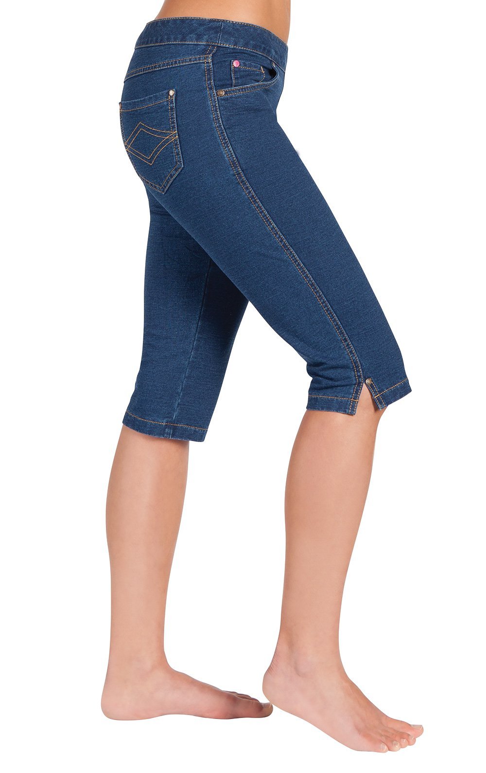 PajamaJeans Bermuda Shorts for Women Capri Jeggings Denim Fit