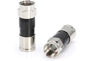 Coaxial Cable Compression Fitting | 10 Pack Connector | for RG6 Coax Cable - with Weather Seal O Ring and Water Tight Grip