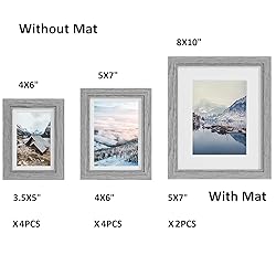 Povrgive Picture Frames Set of 10 Gray Wood