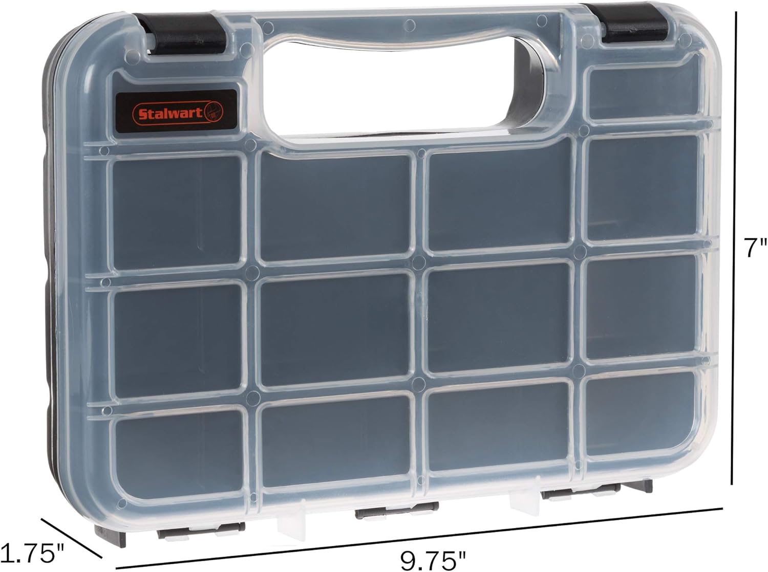 Portable Storage Case with Secure Locks and 55 Small Bin Compartments for Hardware, Screws, Bolts, Nuts, Nails, Beads, Jewelry and More by Stalwart: Home Improvement