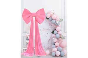 DWSIPLYTG Large Pink Bow Birthday Decorations, 31'' x 60'' Big Bow Themed Backdrop Room Wall Decor Wedding Engagement Bachelorette Baby Shower Bridal Christmas Tree Decoration (Large)