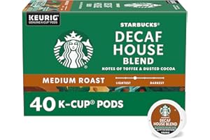 Starbucks K-Cup Coffee Pods, Medium Roast Hot or Iced Coffee, Decaf House Blend, 40 Keurig Pods