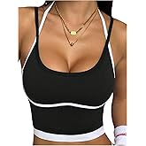SweatyRocks Women's Workout Crop Top Criss Cross Athletic Workout Yoga Running Gym Casual Shirts