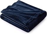 Bedsure Fleece Throw Blanket 150x200 Navy Soft Microfibre Polyester