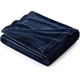 Bedsure GentleSoft Fleece Blanket Twin Size Navy Blue - 300GSM Lightweight Plush Fuzzy Cozy Soft Warm Blanket for Bed, Sofa, Couch, Travel, Camping, 60x80 inches