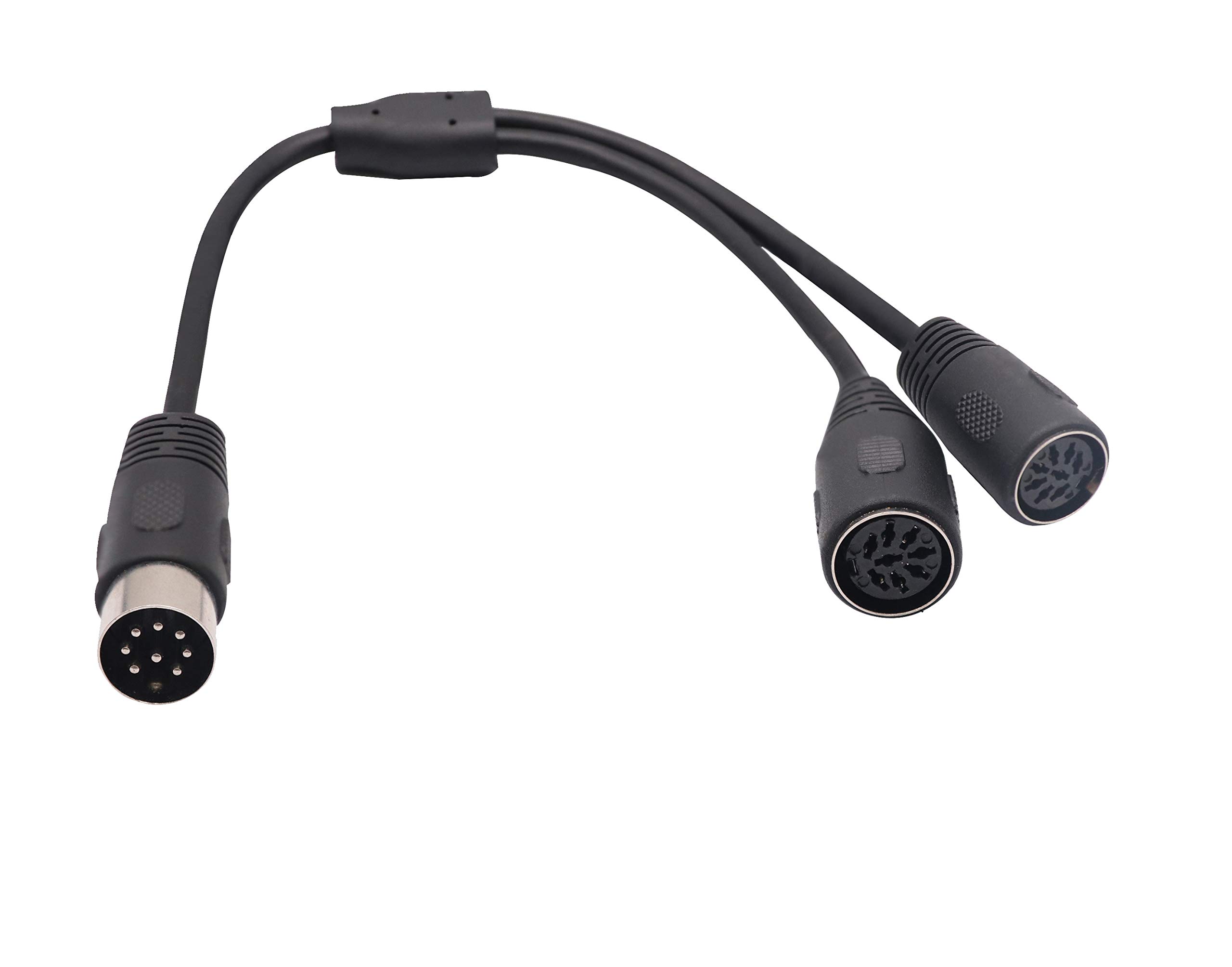 zdyCGTime Din 8-Pins Male to Female Adapter Audio Speaker Cable Din 8-Pins Male to 2 Female Speaker Audio System Microphone Signal Control Splitter Extension Cable (30cm/1ft-8pin)