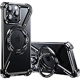 OATSBASF Minimalist Phone Case Compatible with iPhone 14 Pro 6.1", 360° Rotation Kickstand Aluminum Metal Frameless Design Bumper Z Case, Protective Shock Grade Shell, Black