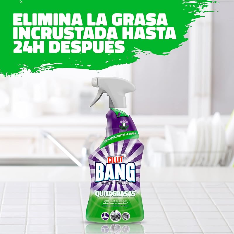 - Spray limpiador quitagrasas, para cocinas y spray Suciedad y manchas de humedad, para baños - Pack 2 x 750 ml