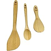 Joyce Chen Burnished Bamboo Wok Utensils, 3-Piece Stir Fry Set