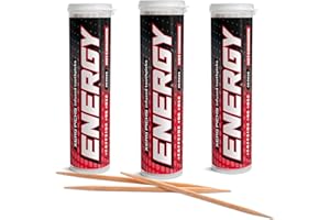 Xero Picks ENERGY Infused Flavored Toothpicks with Caffeine, B12, and B6 (Hot Cinnamon, 3 Pack)