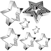 Star Cookie Cutter Set 6pcs Star Shaped Mold Metal Cookie Cutters Sandwiches Cutter Shapes Biscuit Mold for Kids Holiday Birt