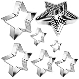 Star Cookie Cutter Set 6pcs Star Shaped Mold Metal