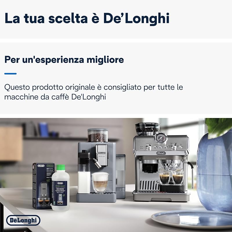 EcoDecalk Decalcificante DLSC500, 5 Dosi di Decalcificazione, Accessorio Manutenzione Macchina da Caffè, Ingredienti di Origine Vegetale, Bottiglia Con 5 Dosi, 500ml