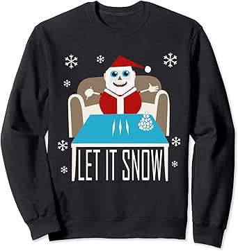 Kokain Santa Let It Snow Ugly Christmas Sweater Comic Langarmshirt Spezielle Anlasse Arbeitskleidung Tops Shirts