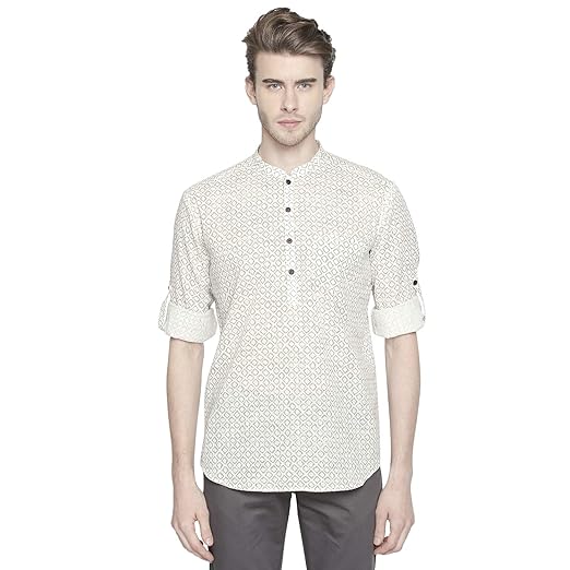 Men's cotton Kurta (110049662_ Off White_ Medium)