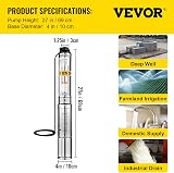 KITGARN 1/2 HP Deep Well Submersible Pump 150ft Head 25GPM 220V Stainless Steel view 7