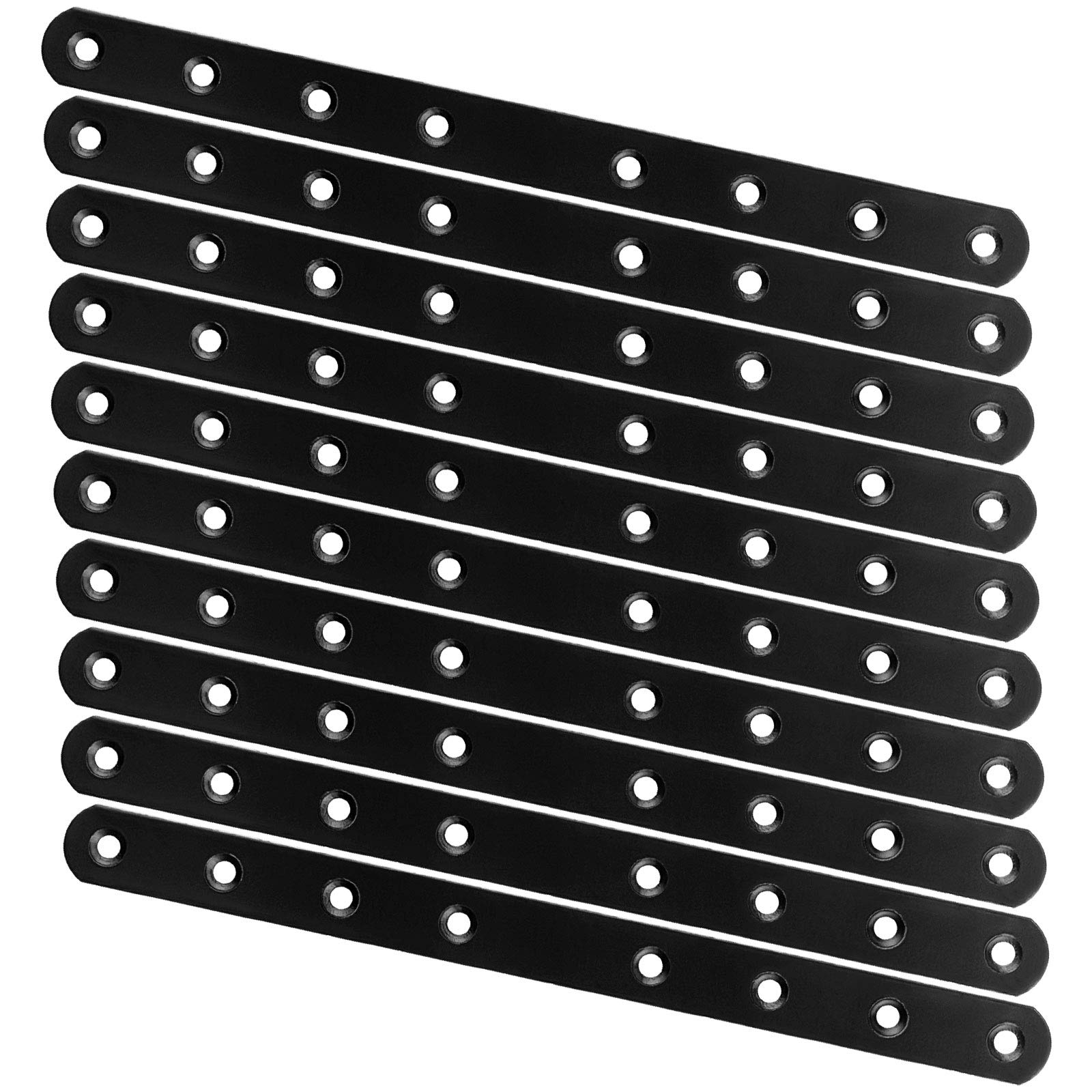 Photo 1 of 20Pcs 10Inch Mending Plates, Heavy Duty Straight Brackets for Wood Cast Iron Flat Corner Brace , Black Mending Joining Plates Fixing Hardware Brackets Connector for Furniture Repairing Table Shelf