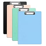 4 Pack Plastic Clipboards Multiple Colors Clip