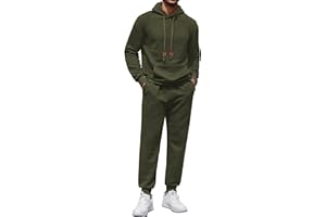 COOFANDY Men's Tracksuit 2 Piece Hoodie Sweatsuit Sets Casual Athletic Jogging Suits Waffle Plaid Jacquard Outfits