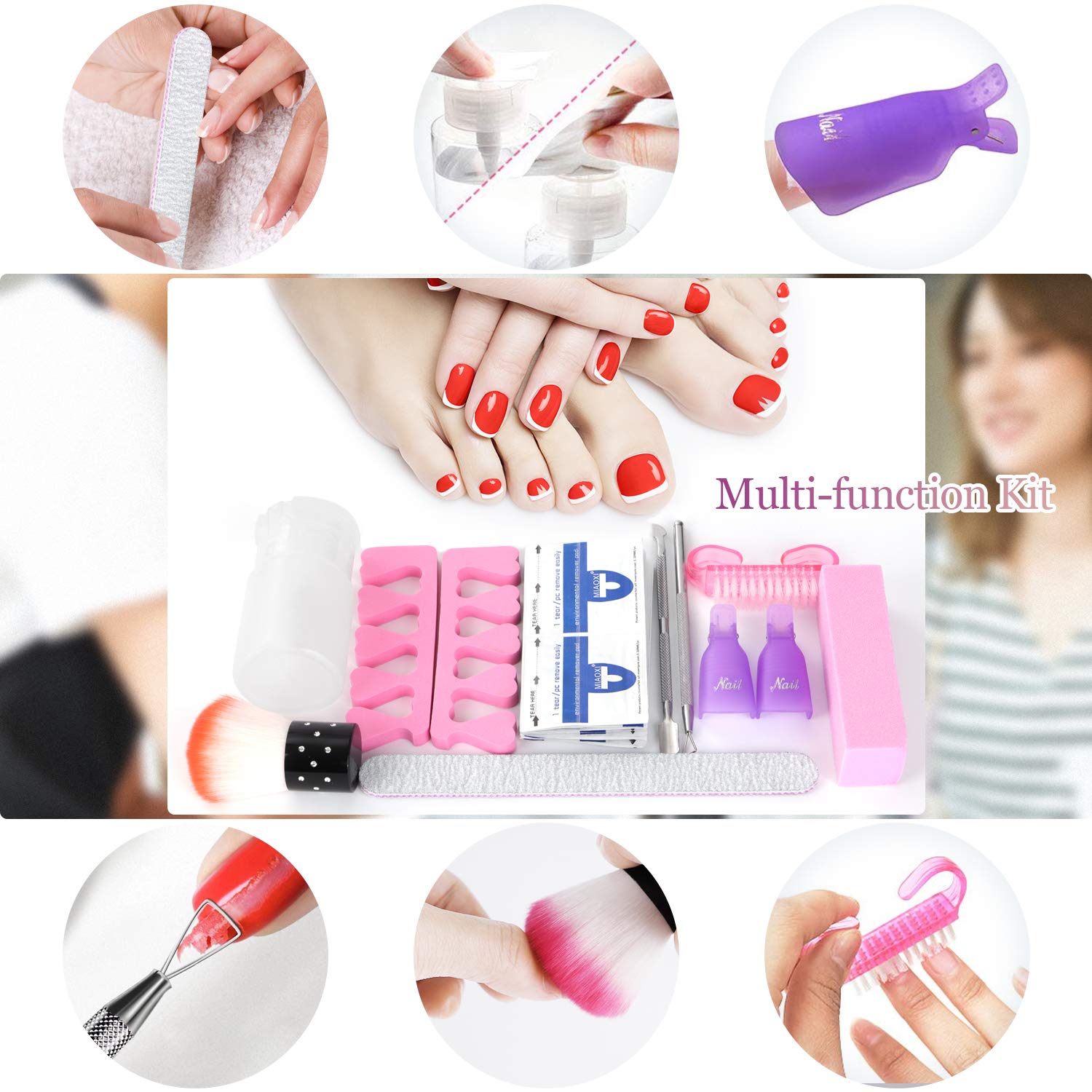 Cooserry 79 in 1 Acrylic Nail Kit Set - 24 Acrylic Nail Glitter Powder with Rhinestones For Nail Art Decoration - Gel Nail Remover Kit for Nail Beginners Supplies : Beauty