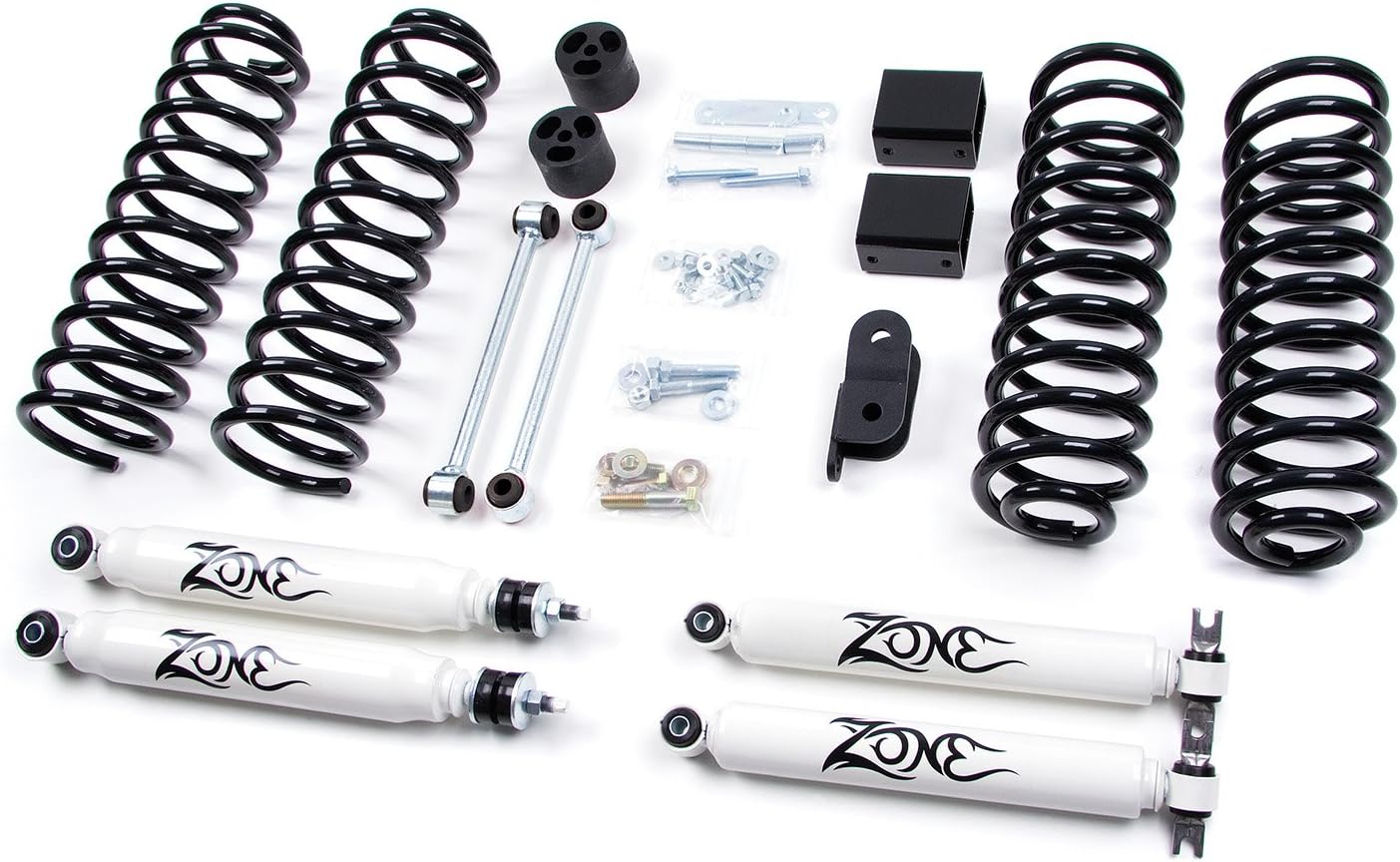 Jeep 3" JK Wrangler Full Suspension Lift kit Zone Offroad 2 door w/Black Nitro Shocks