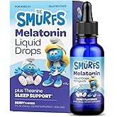 Smurfs Liquid Melatonin Drops for Kids | 1mg Melatonin Liquid for Kids with Calming Sleep Blend | Vegan Non-GMO & No Artificial Flavors or Colors | No Added Sugar | Berry Flavor | 60 Servings