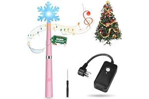 AIRJAM Wireless Remote Control Outlet, Magic Light Wand for Christmas Tree Lights and Home Decoration Lights, Remote Light Switch with Music, Christmas Gift for Kids/Friends/Family, Pink