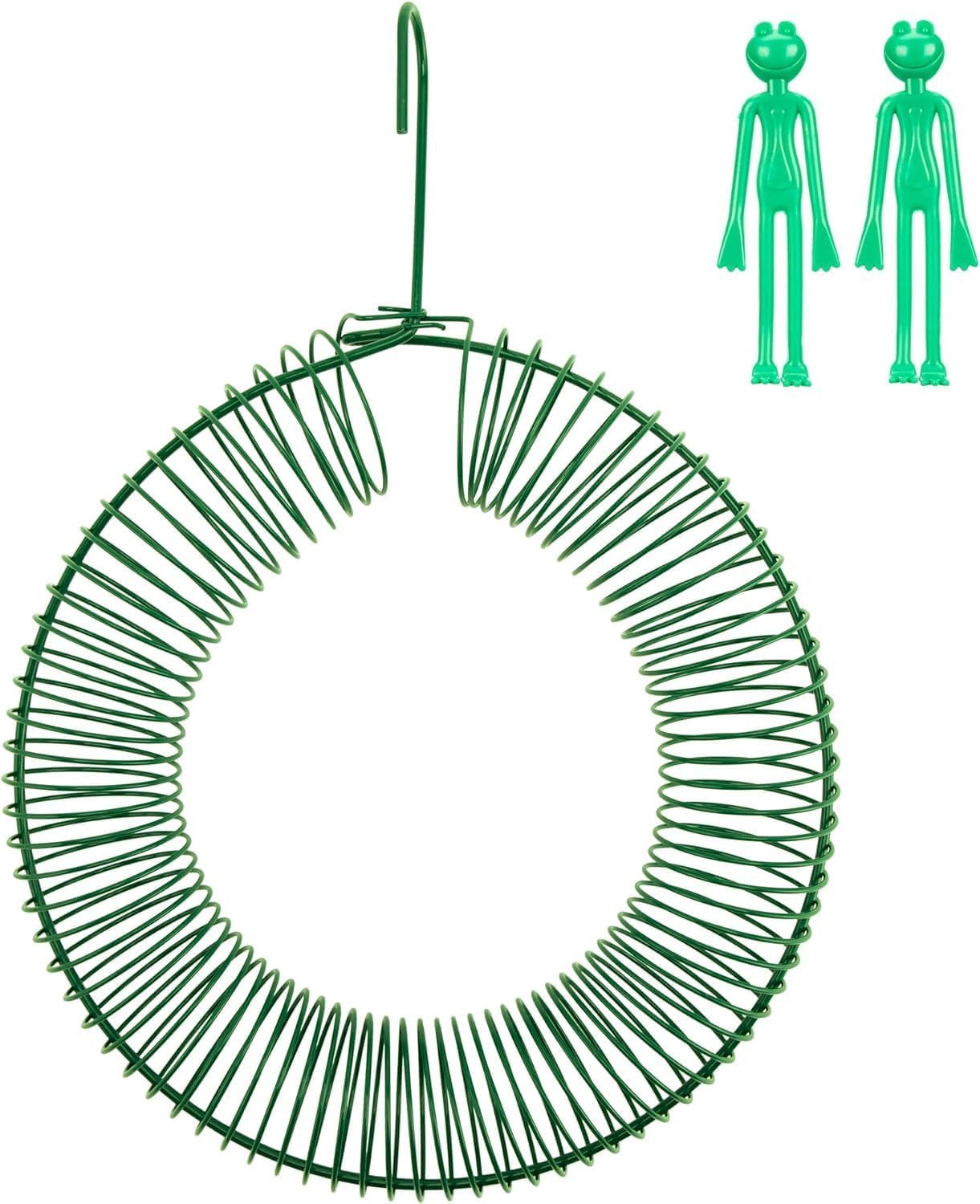 Katai – Whole Peanut Wreath Bird Feeder with Hanging Hook – Durable Steel Garden Feeder in Green – Includes 2 Outdoor Frog Plant Ties