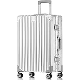 HotWay 22 Inch Checked in Luggage with Aluminum Frame,PC Hard Shell Suitcase with Spinner Wheels and TSA Lock, Large Suitcase for Travel